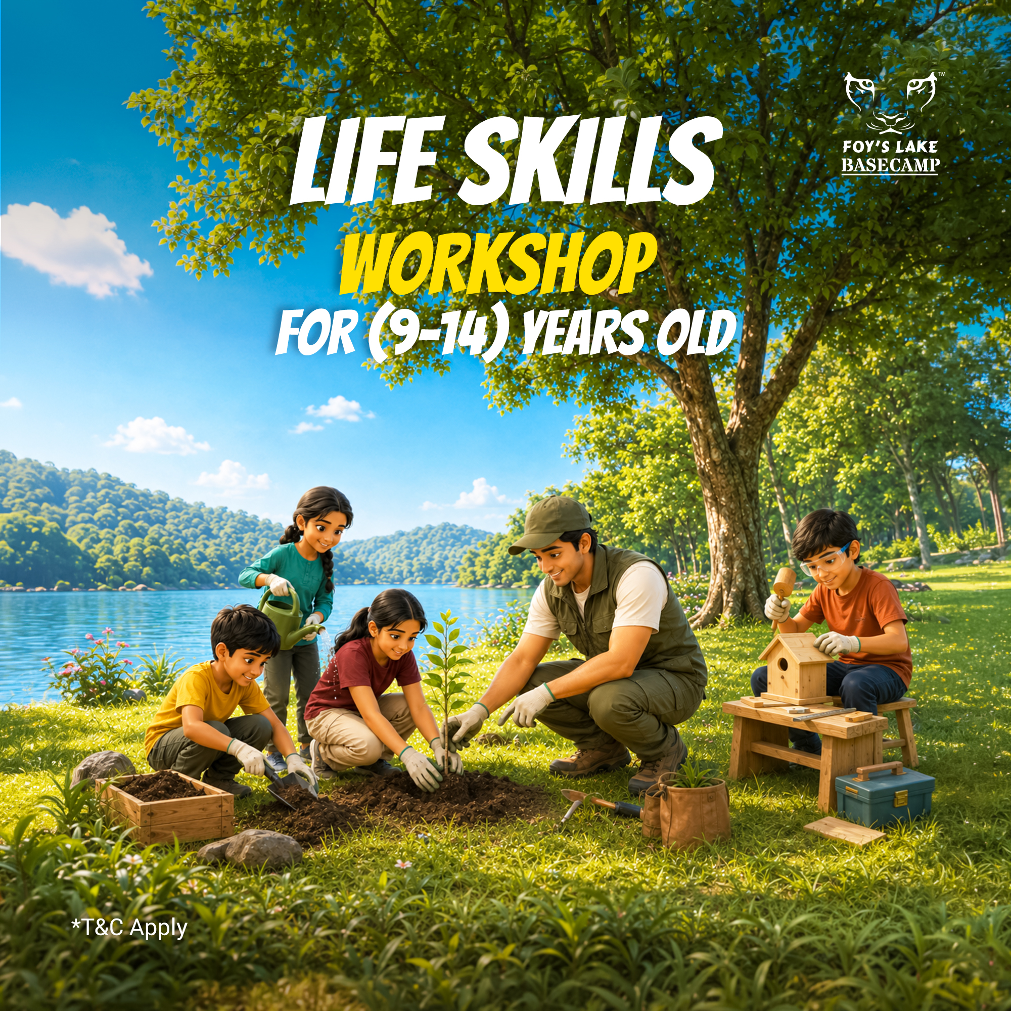 Foy's Lake Basecamp Facebook ad: Give Your Child Skills That Go Beyond the…