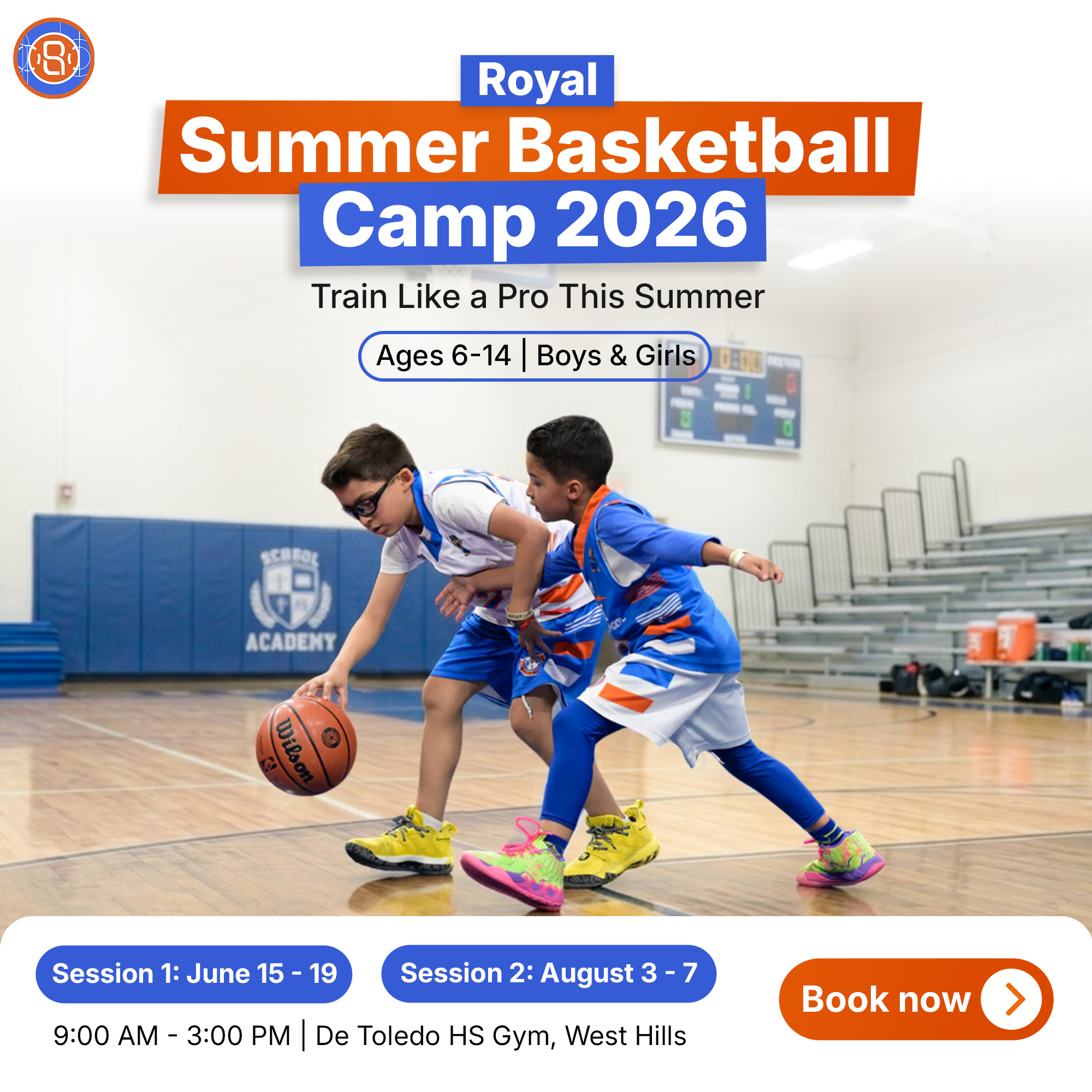 ROYAL BASKETBALL SCHOOL Facebook ad: Train like a PRO this summer