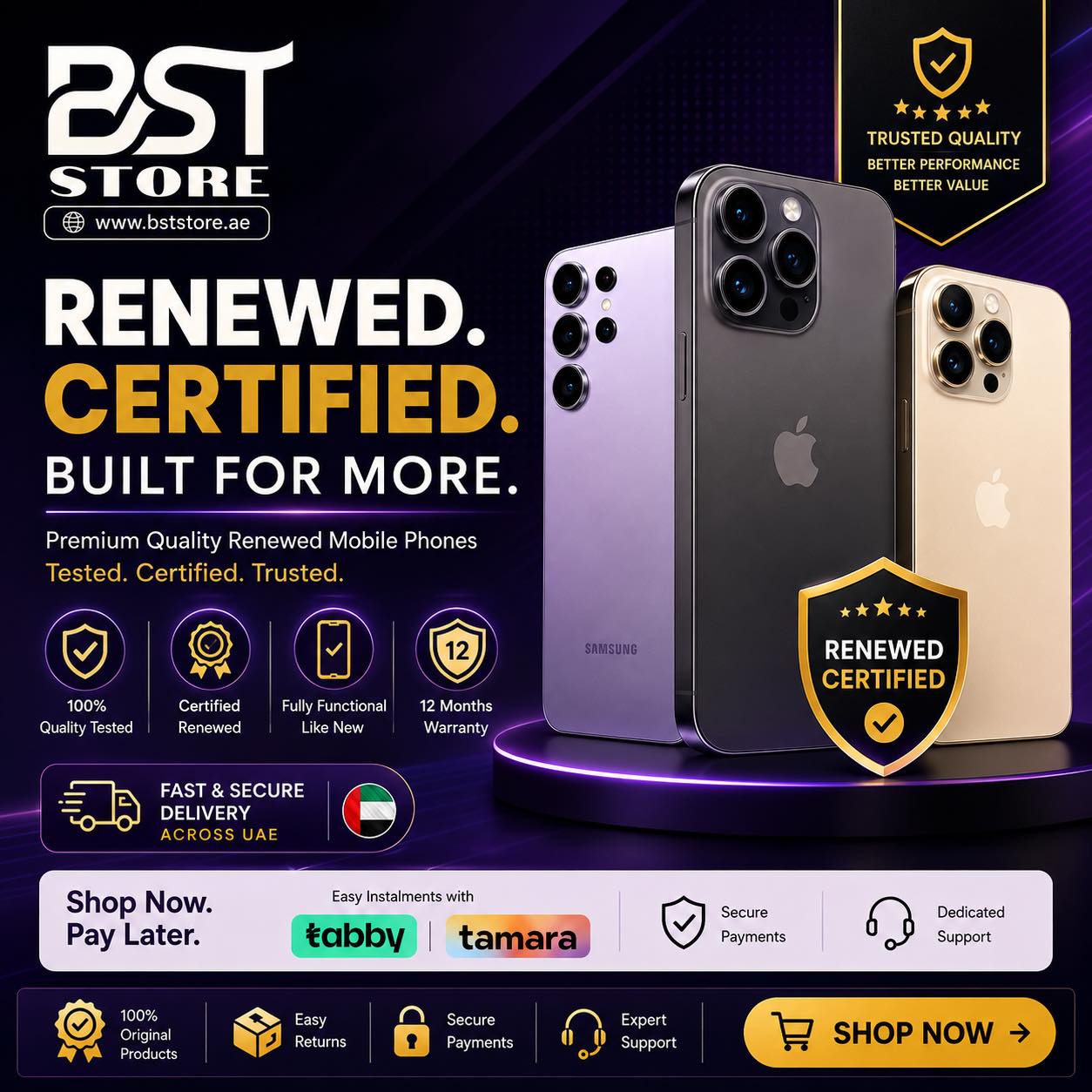 BST Facebook ad: Used iPhones in Dubai UAE/KSA Premium & Original ايفون أصلي