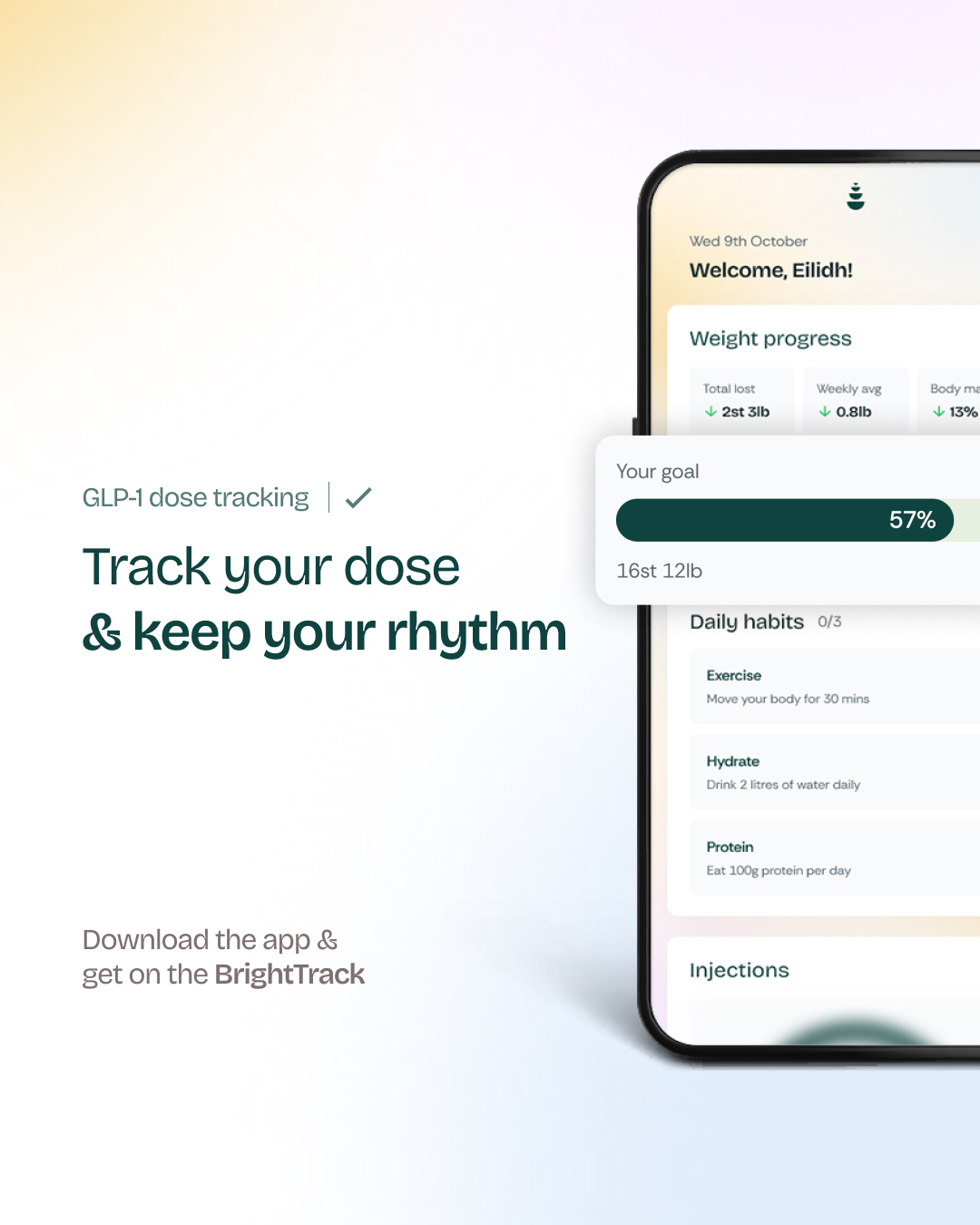 BrightTrack Facebook ad: Consistency builds momentum.