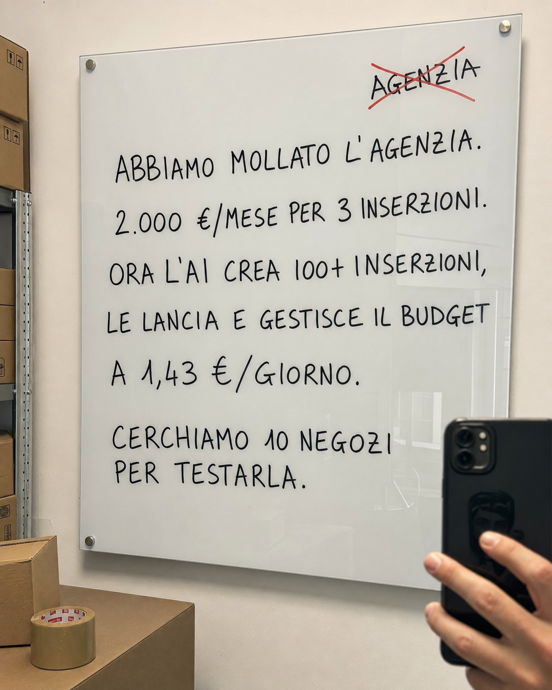trycrush.ai Facebook ad: Abbiamo mollato l'agenzia