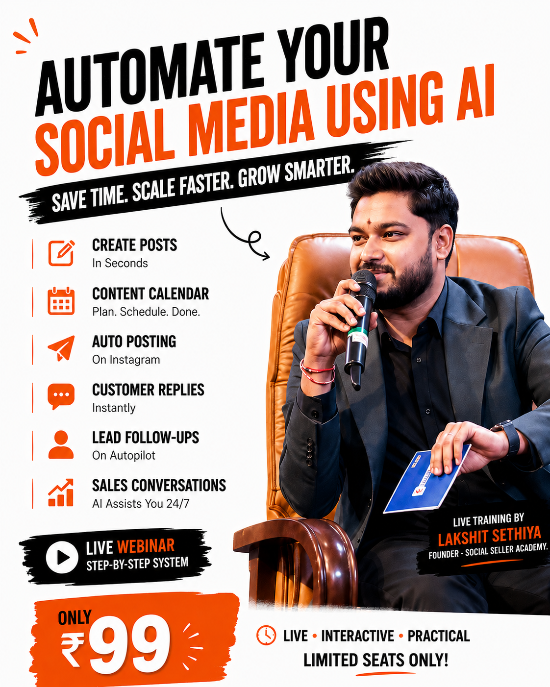 Social Seller Academy Facebook ad: Learn to Autmate Your Social Media using AI