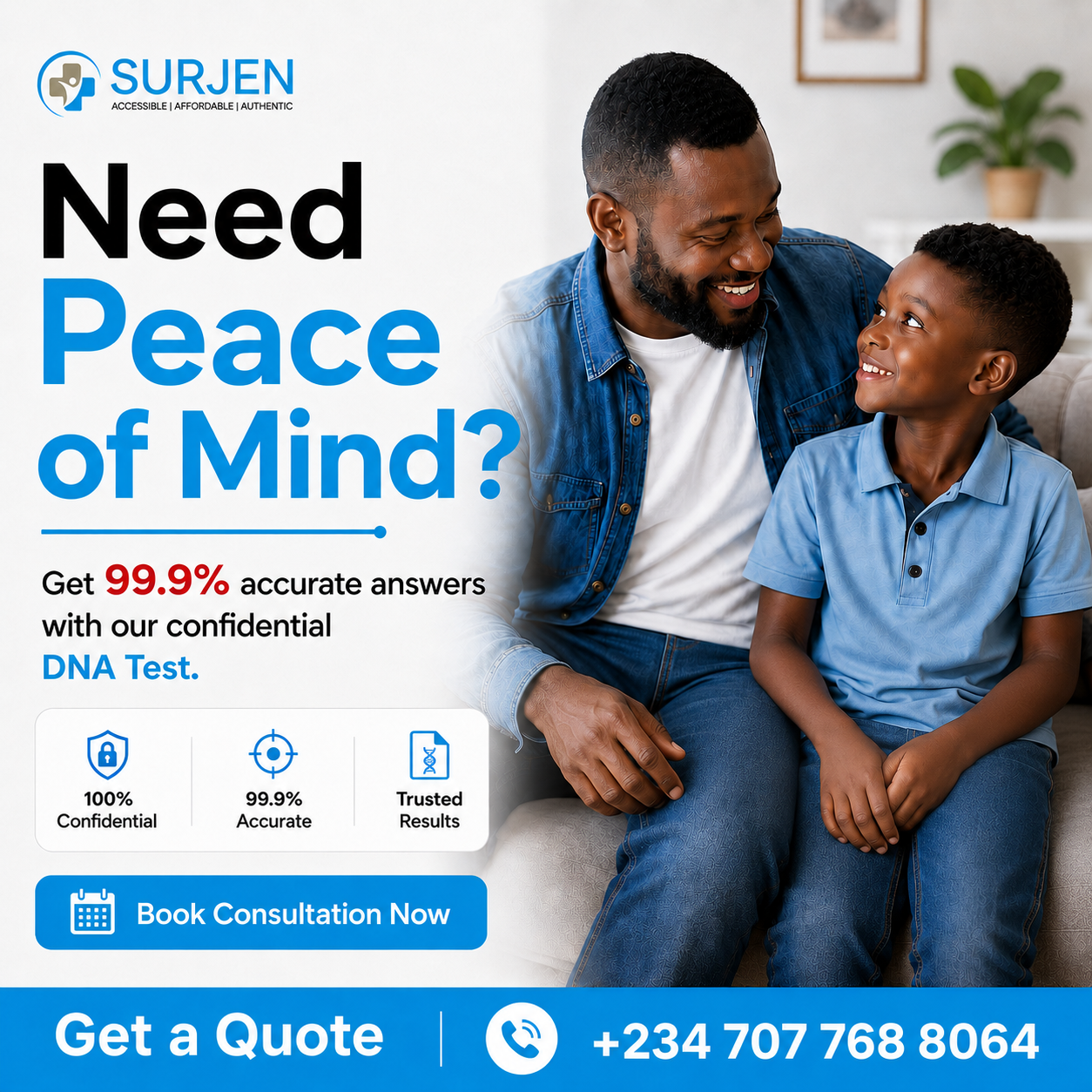 Surjen Facebook ad: DNA Paternity Test, 100% Accurate Results (Now Affordable…
