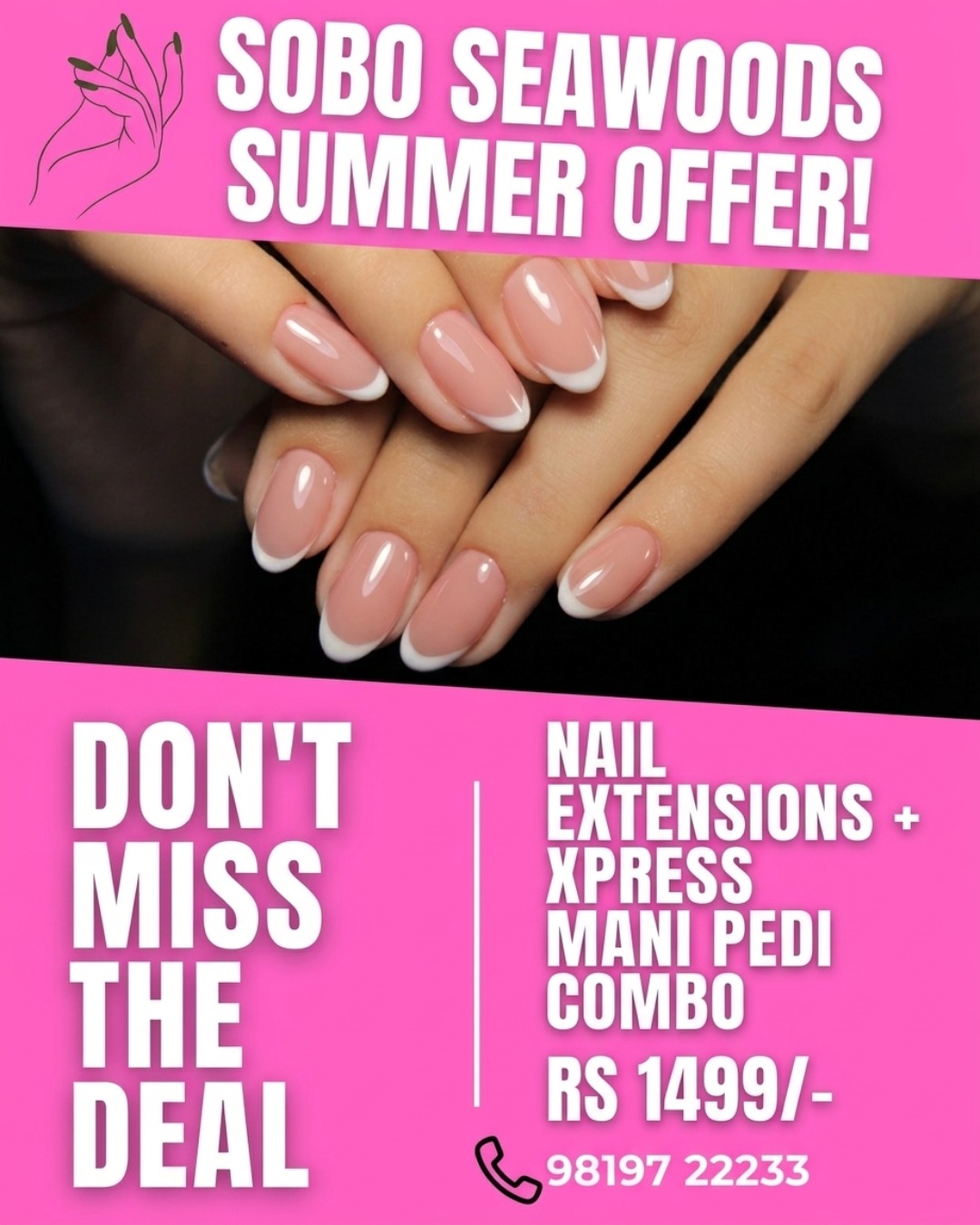 thesobonailsalon.seawoods Facebook ad: Sun, style & flawless nails