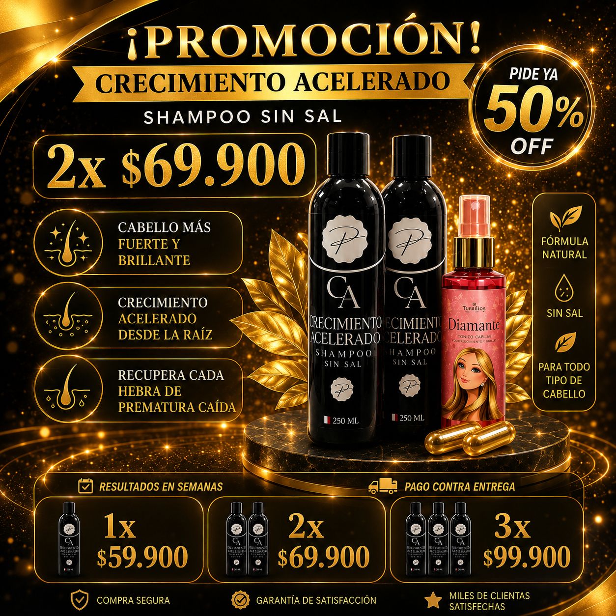 Dra. Diana Torres Facebook ad: OFERTA ESPECIAL 2 SHAMPOO CRECIMIENTO ACELERADO + OBSEQUIO…