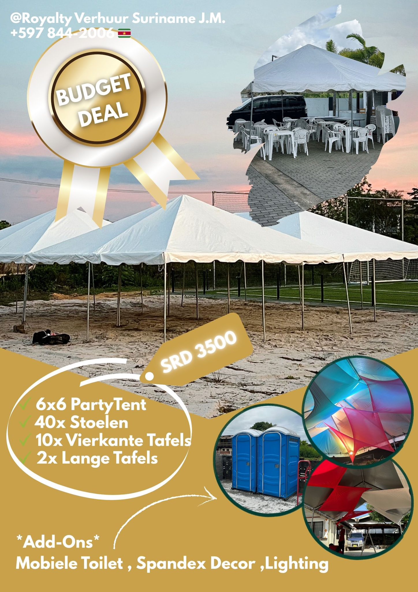 Royalty Verhuur Suriname J.M. Facebook ad: BUDGET DEALS