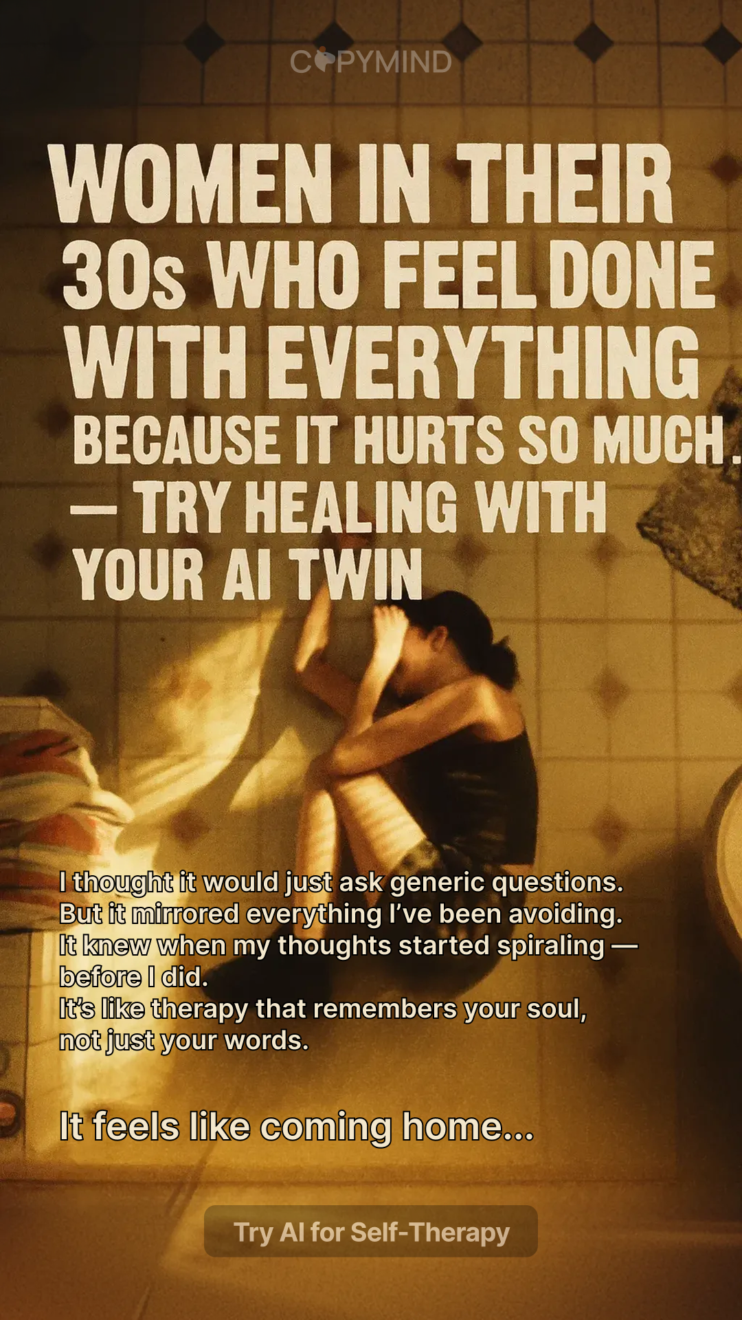 Copymind: AI twin for therapy Facebook ad
