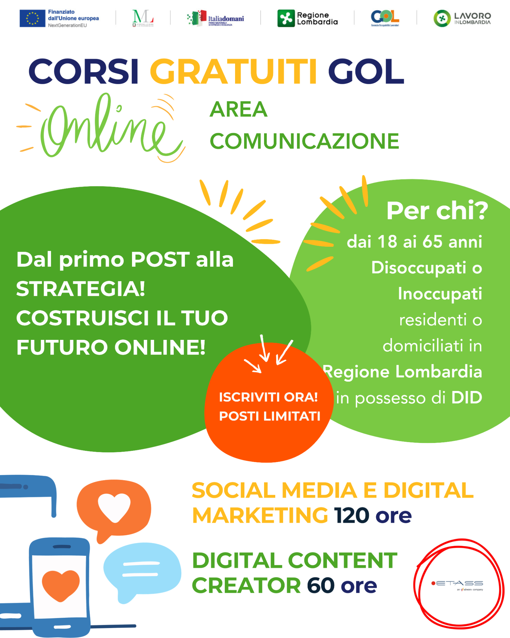 ETAss Formazione Facebook ad: Corsi gratuiti programma GOL - ETAss