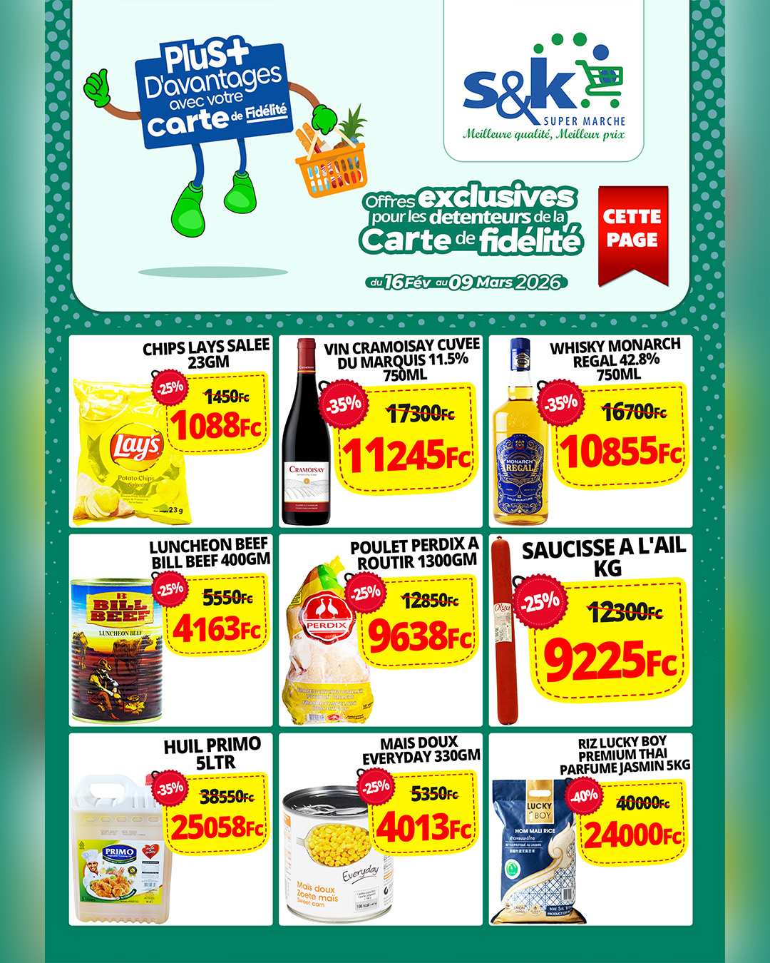 S&K Supermarche Kinshasa Facebook ad: Plus d’avantages avec votre Carte de Fidélité S&K!