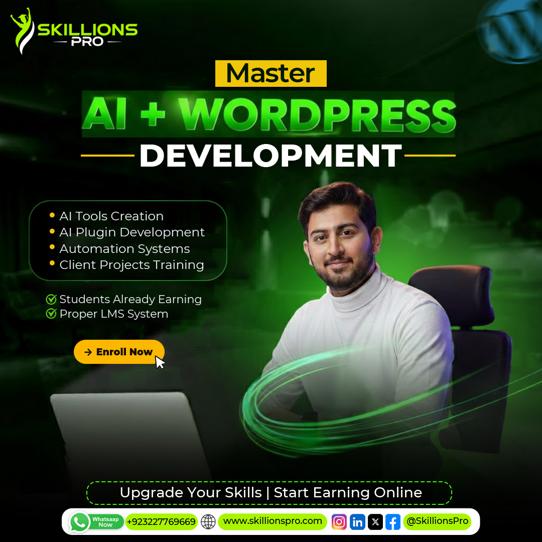 Skillions Pro Facebook ad: WordPress + AI & Start Earning!