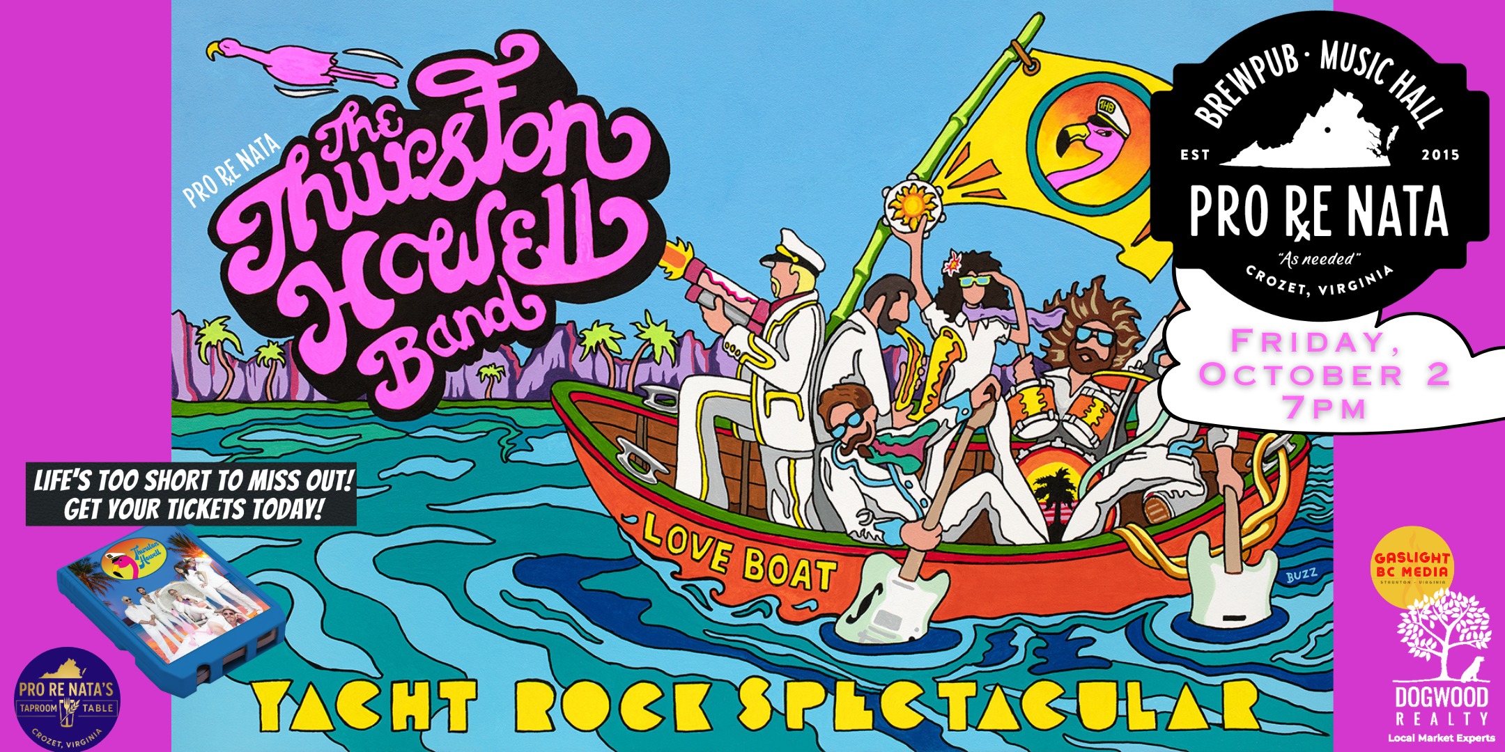 Pro Re Nata Brewpub & Music Hall Facebook ad: Thurston Howell Band - A Premier Yacht Rock Spectacular @…