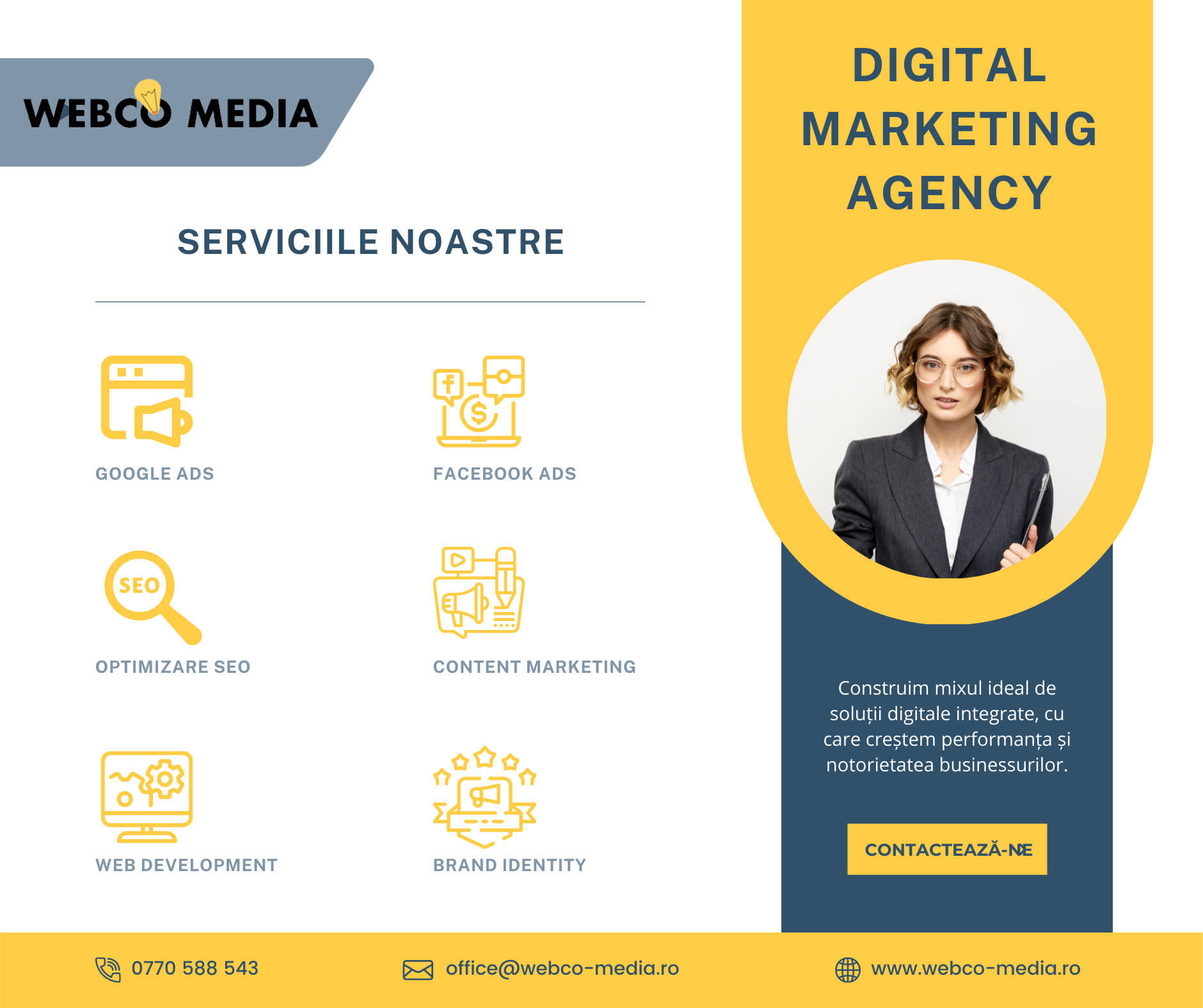 WebCo Media - Agentie de Marketing Digital, Optimizare SEO și Web Design Facebook ad: Creștem afacerea ta