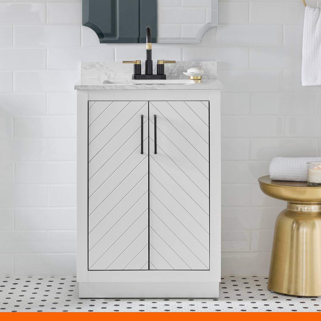 The Home Depot Facebook ad: Maximize your budget with stylish vanities from Glacier…