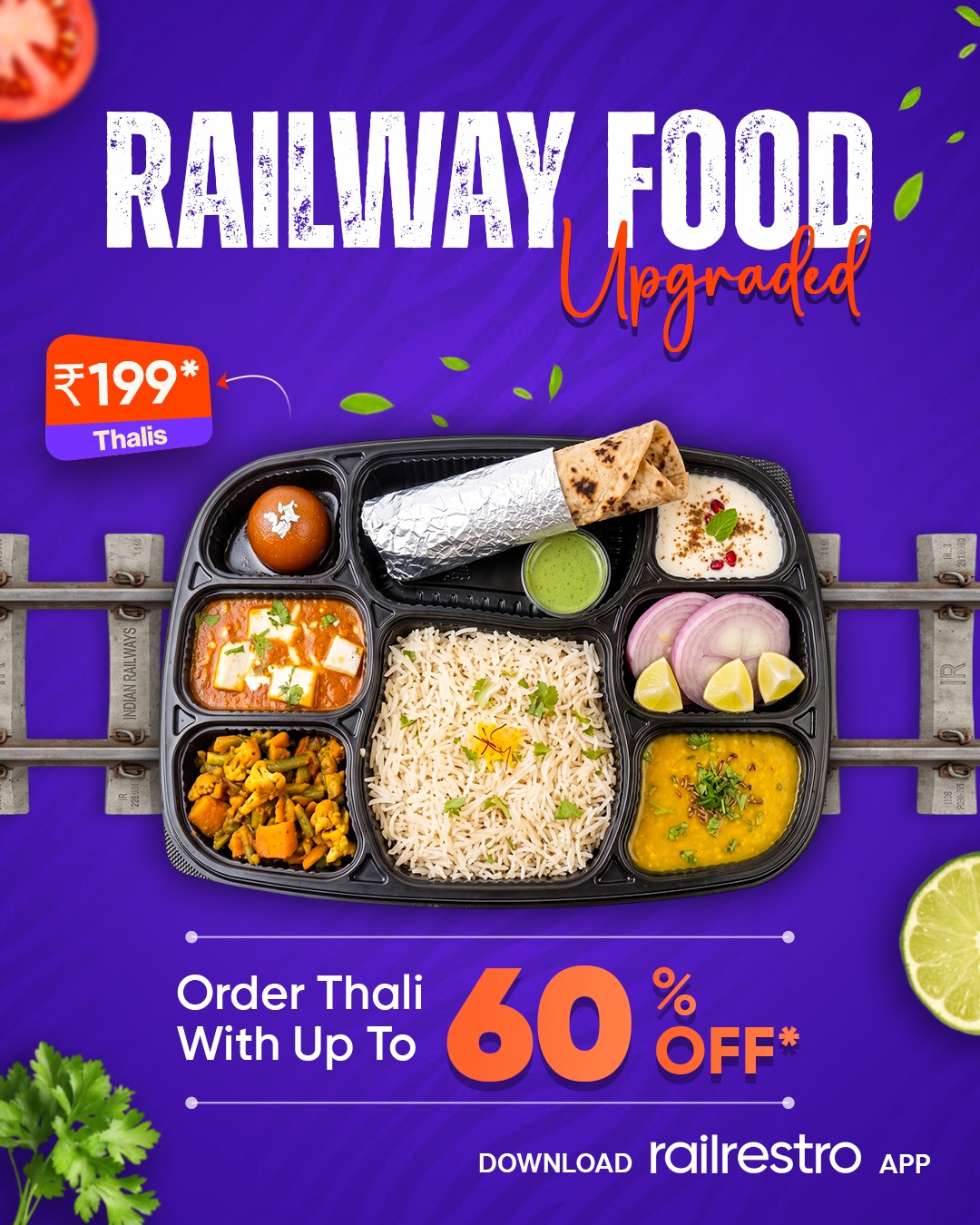 Railrestro Facebook ad: RailRestro-Order Food on Train