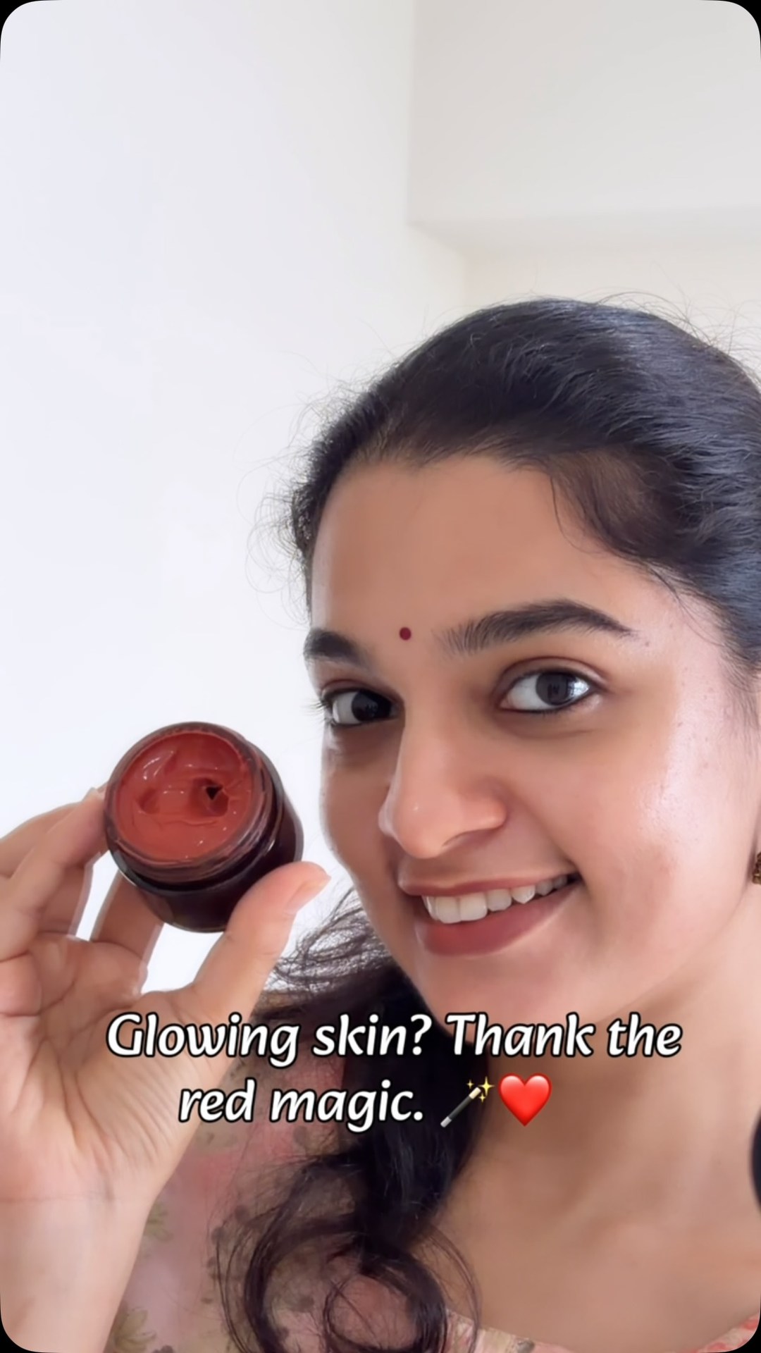 Shesha Ayurveda Facebook ad: Giving my skin an Ayurvedic touch before bedtime.