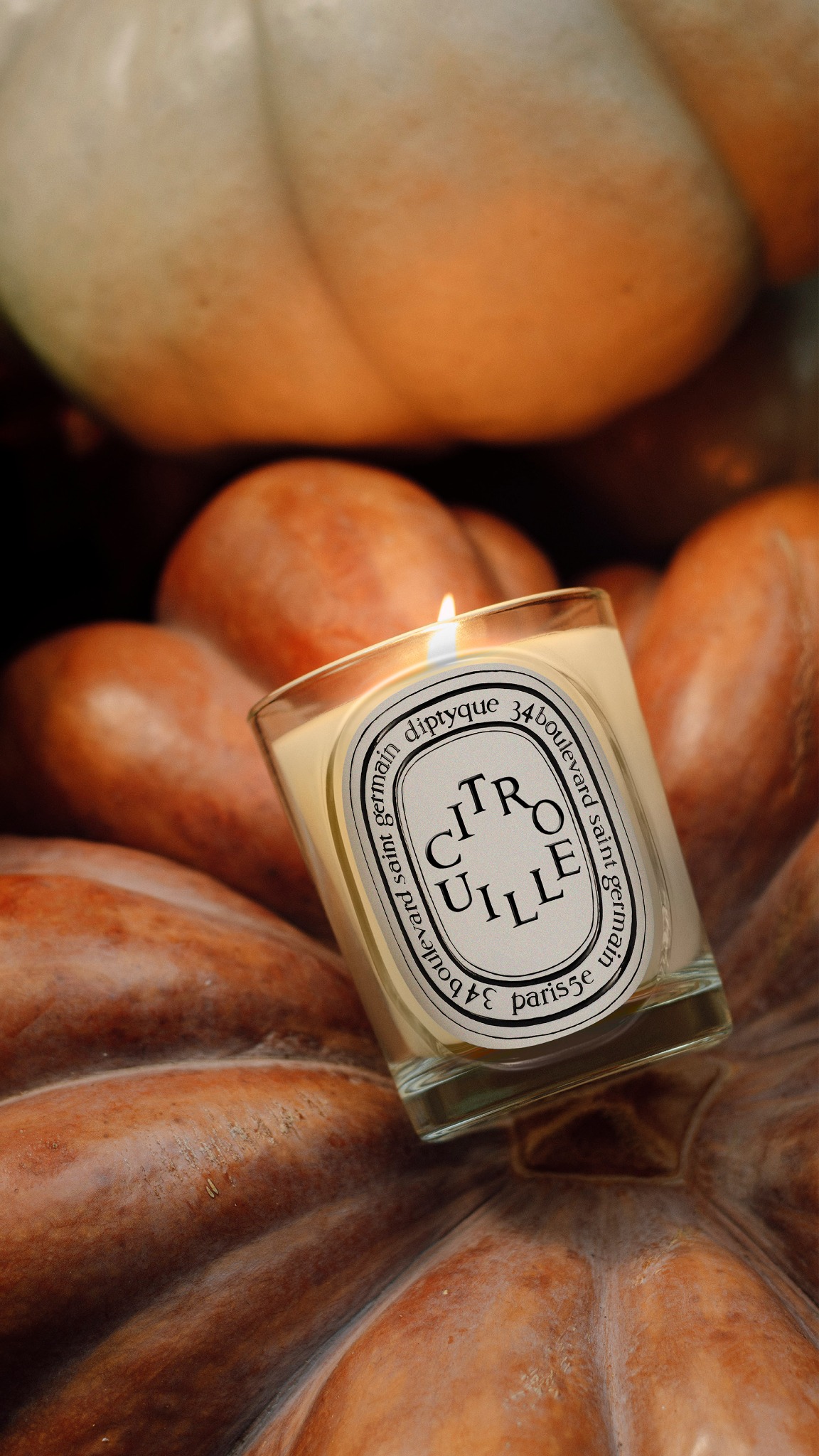 diptyque Facebook ad: Bougie du mois, Citrouille