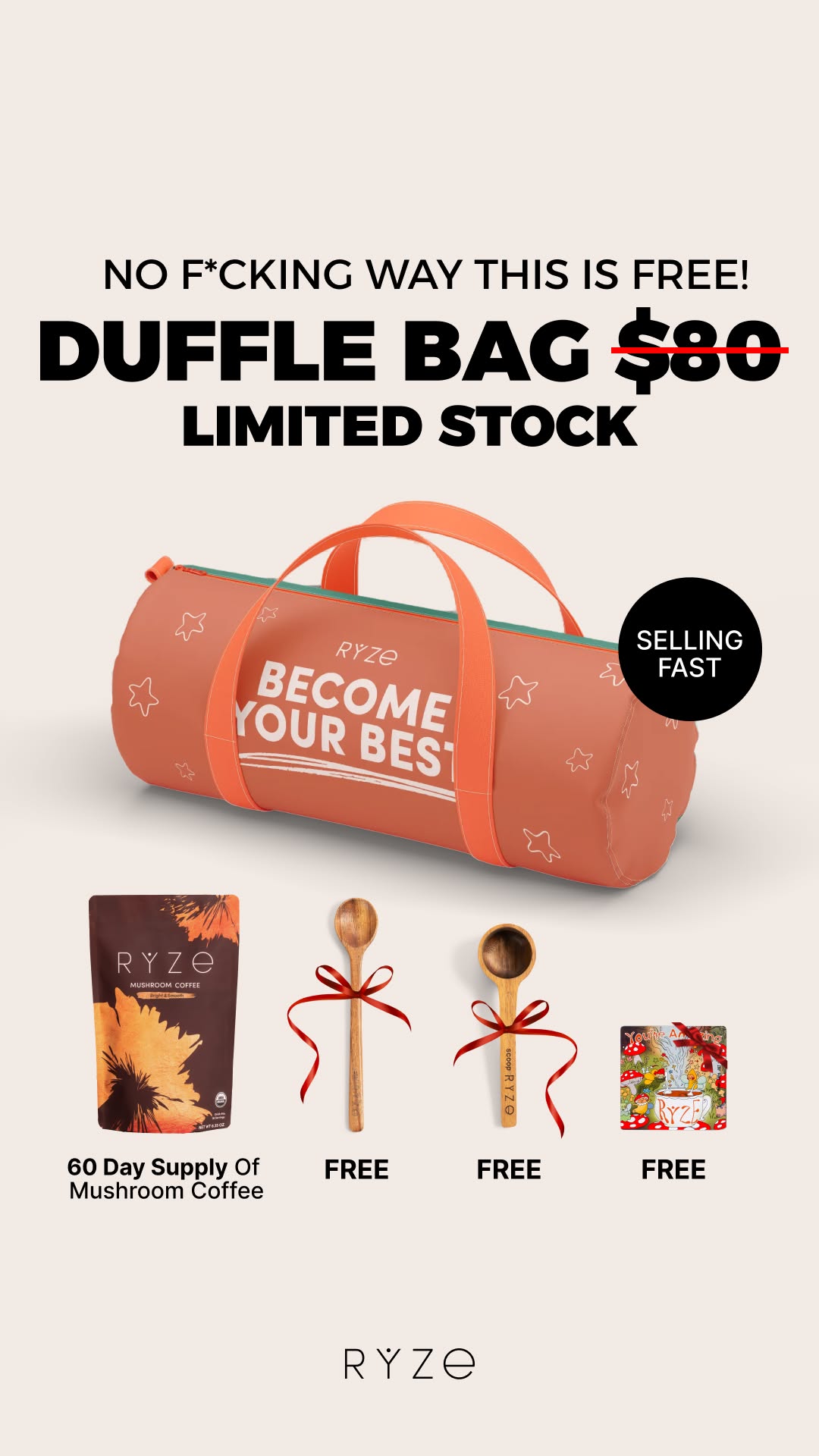 RYZE Superfoods Facebook ad