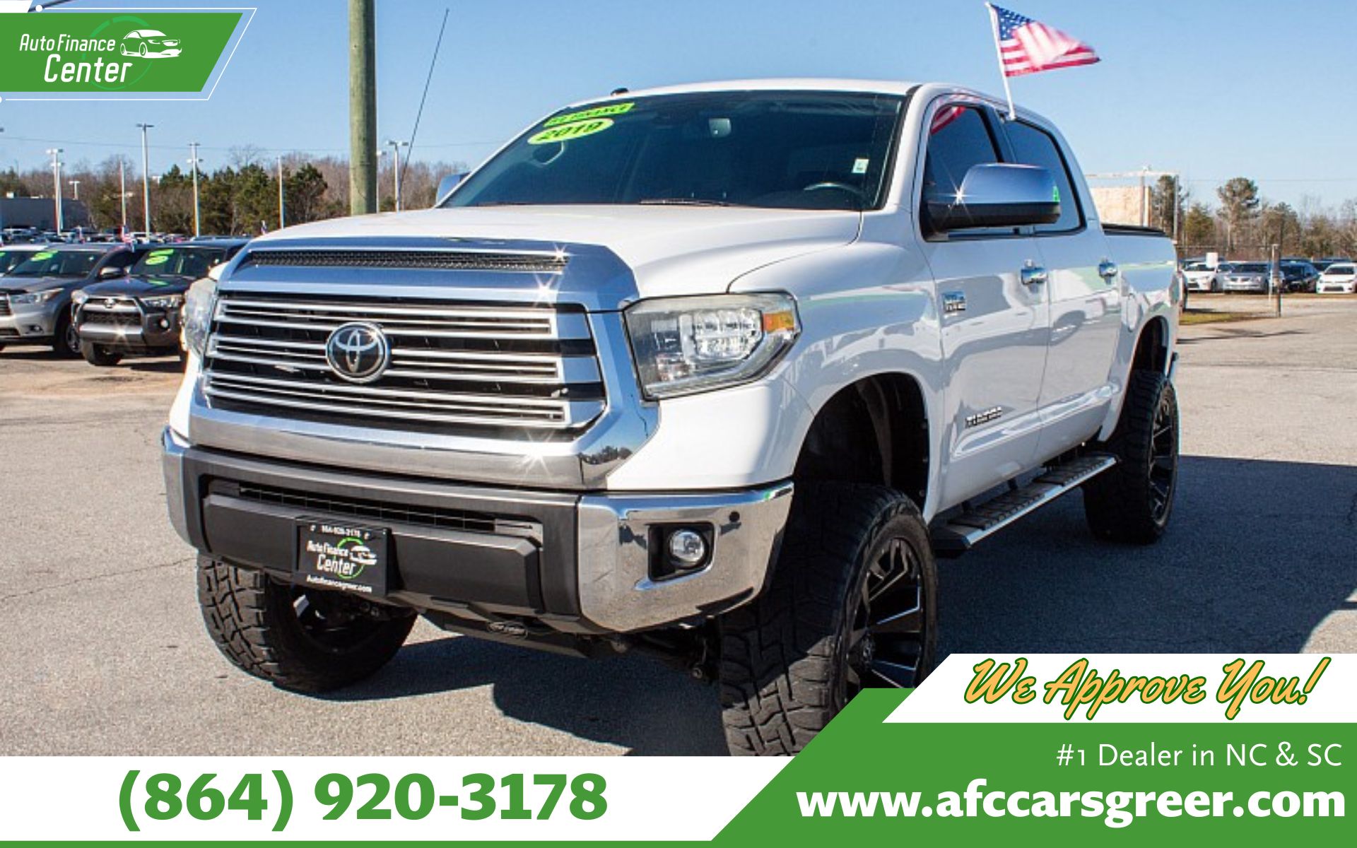 Auto Finance Greer Facebook ad: This heavy-hitting 2019 Toyota Tundra 4WD CrewMax Limited…