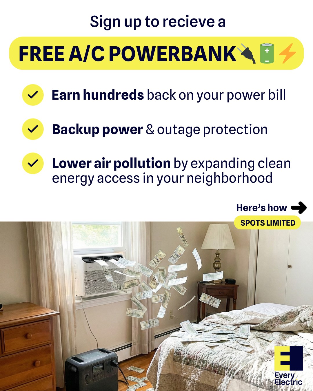 Every Electric Facebook ad: Make money while staying cool this Summer.