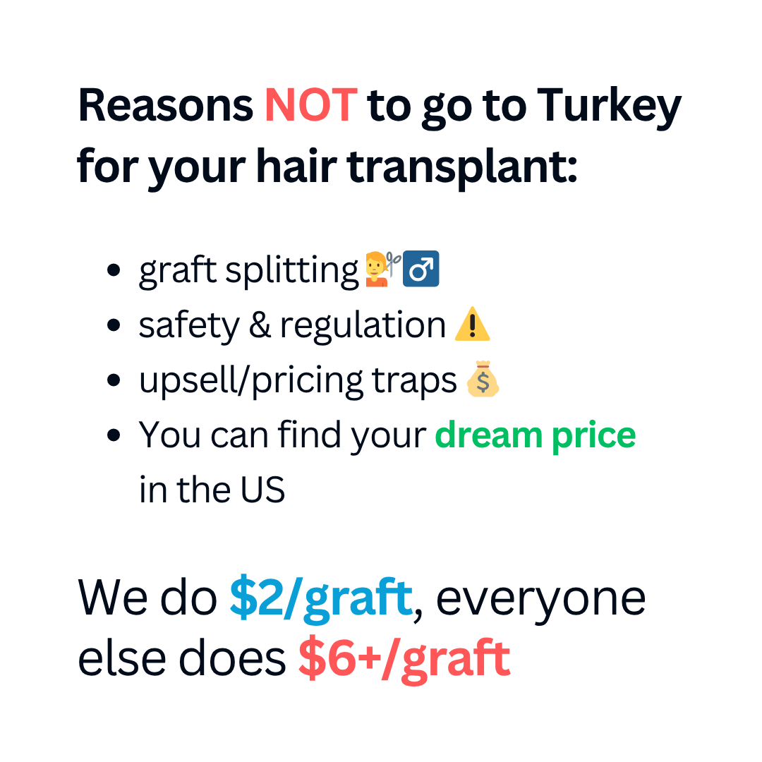 ReGrow Hair Las Vegas Facebook ad: Why Fly to Turkey? Get $2/Graft Right Here in the US