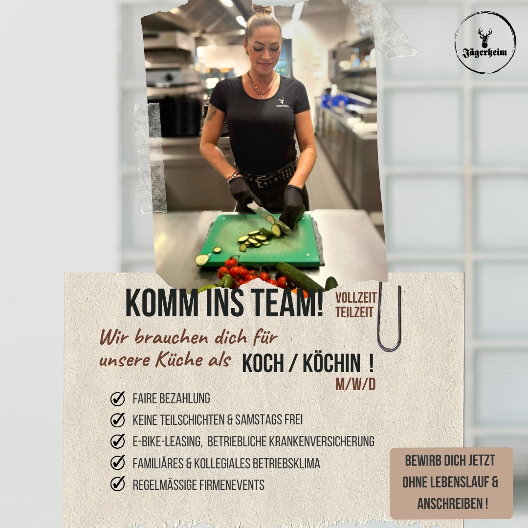 Jägerheim Lohne Facebook ad: Koch (m/w/d) in Lohne gesucht!