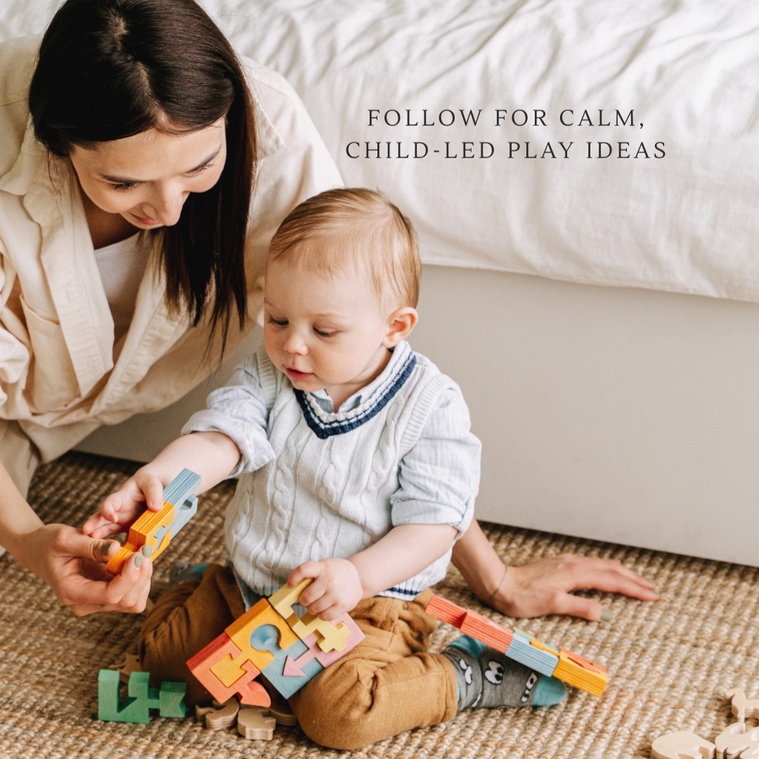 Playfully Clever Facebook ad: Follow for calm, child-led play ideas