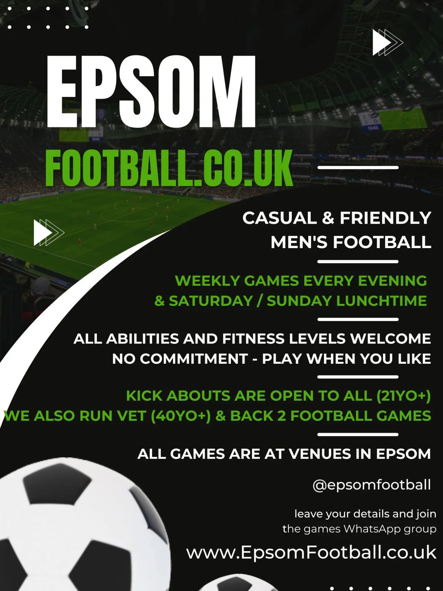 epsomfootball Facebook ad: Casual Men's Football