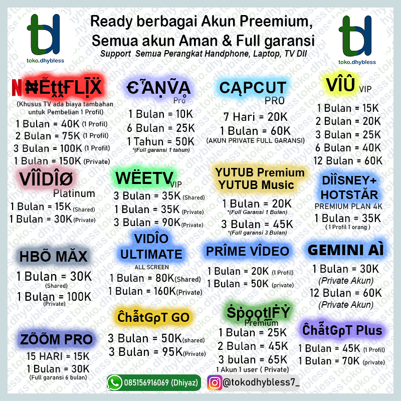 Tokodhybless Facebook ad: Ready Akun Premium