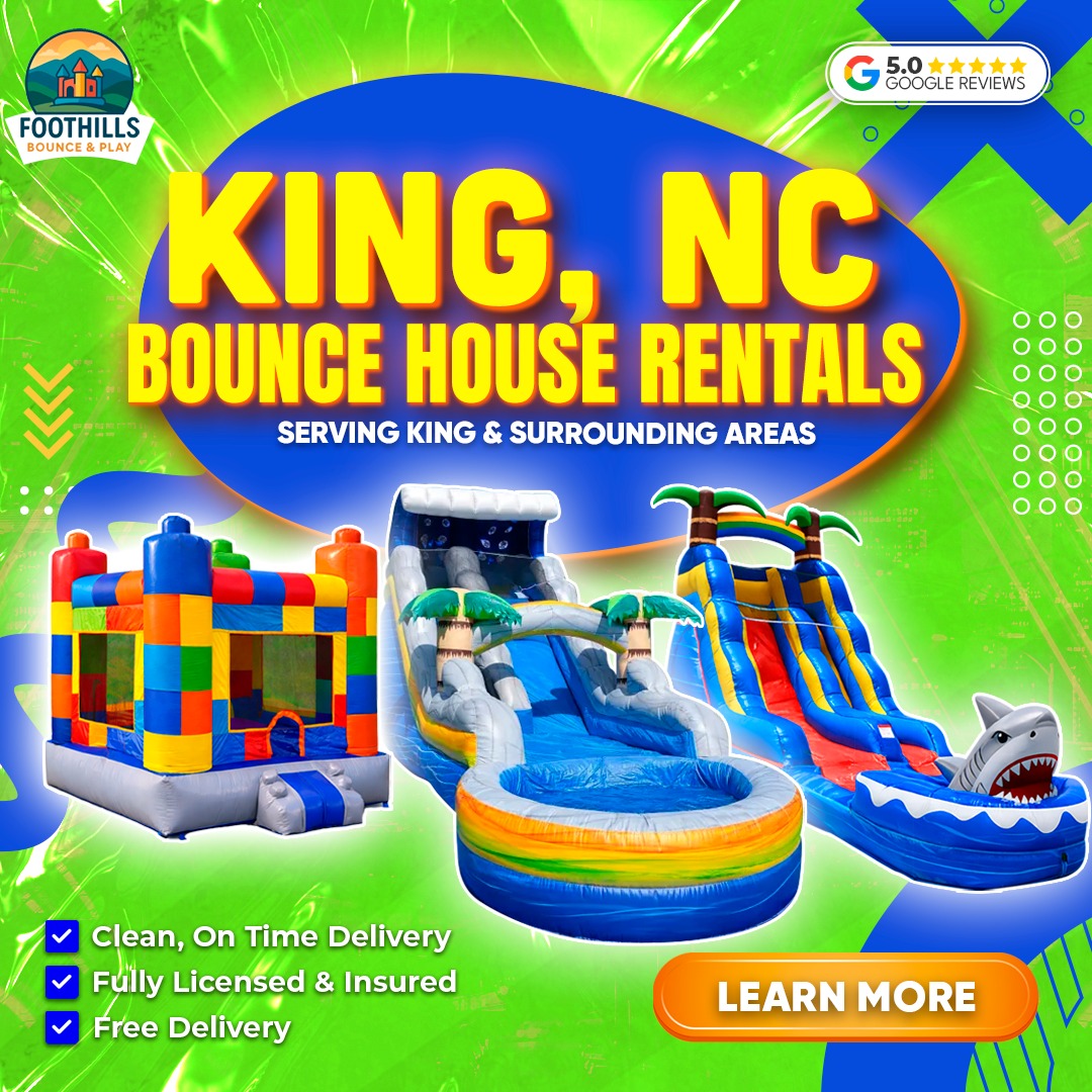 Foothills Bounce and Play Facebook ad: King, NC, are you ready to bounce?
