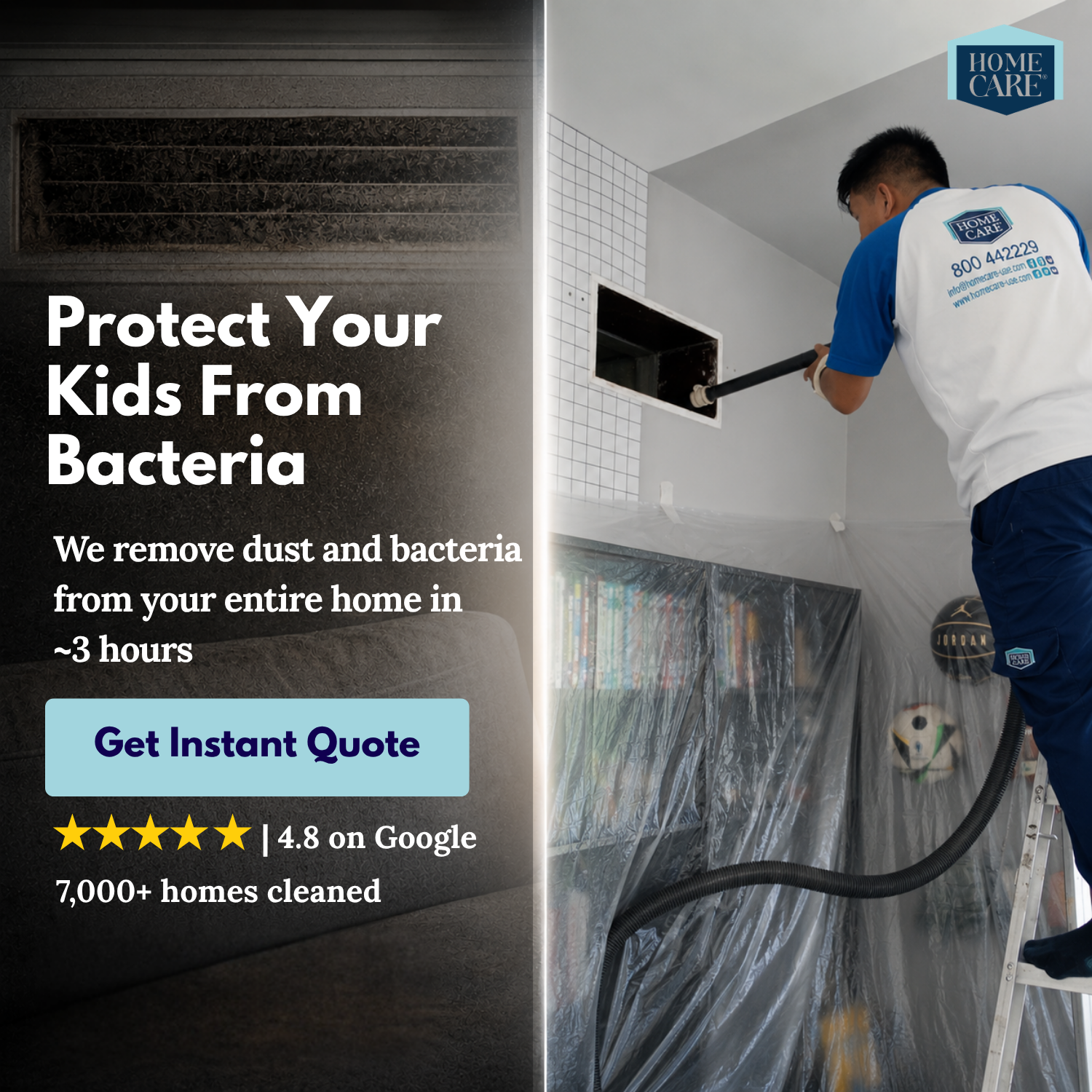 Homecareuae Facebook ad: Your AC smells weird?