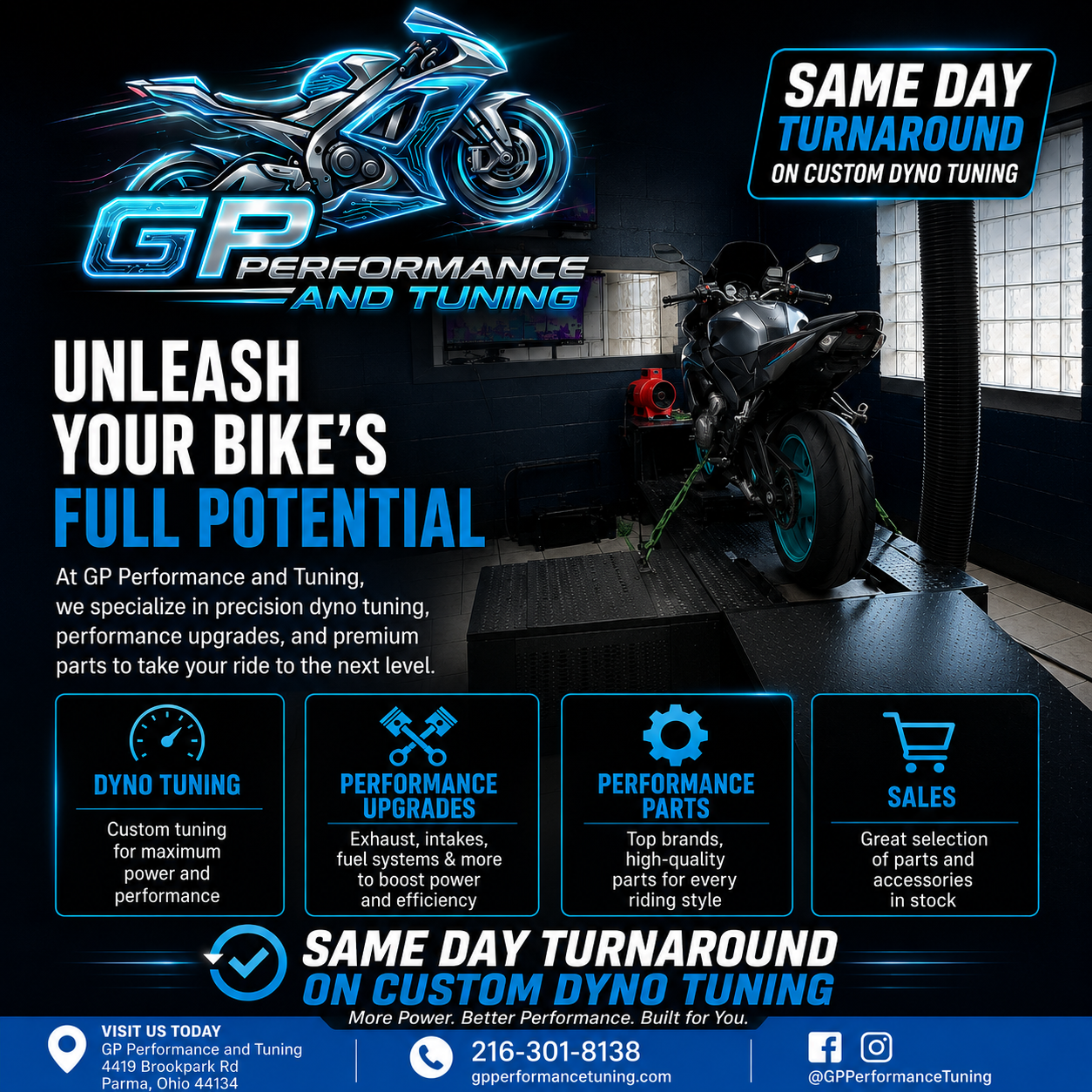 GP Performance and Tuning Facebook ad: Chat in Messenger