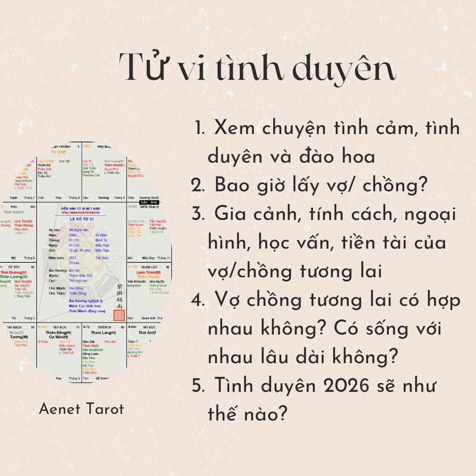 Aenet Tarot Facebook ad: XEM TỬ VI, CHỈ TAY, SOI ÂM, TIỀN…