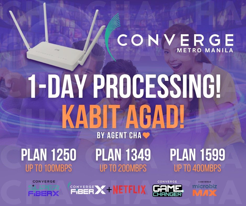 Converge Fiber X Metro Manila Agent Cha Facebook ad: 𝗠𝗘𝗧𝗥𝗢 𝗠𝗔𝗡𝗜𝗟𝗔 𝗢𝗡𝗟𝗬