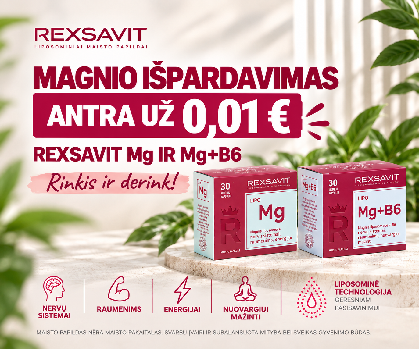 Rexsavit Facebook ad: ANTRA UŽ 0,01 € | Rexsavit Mg ir Mg+B6