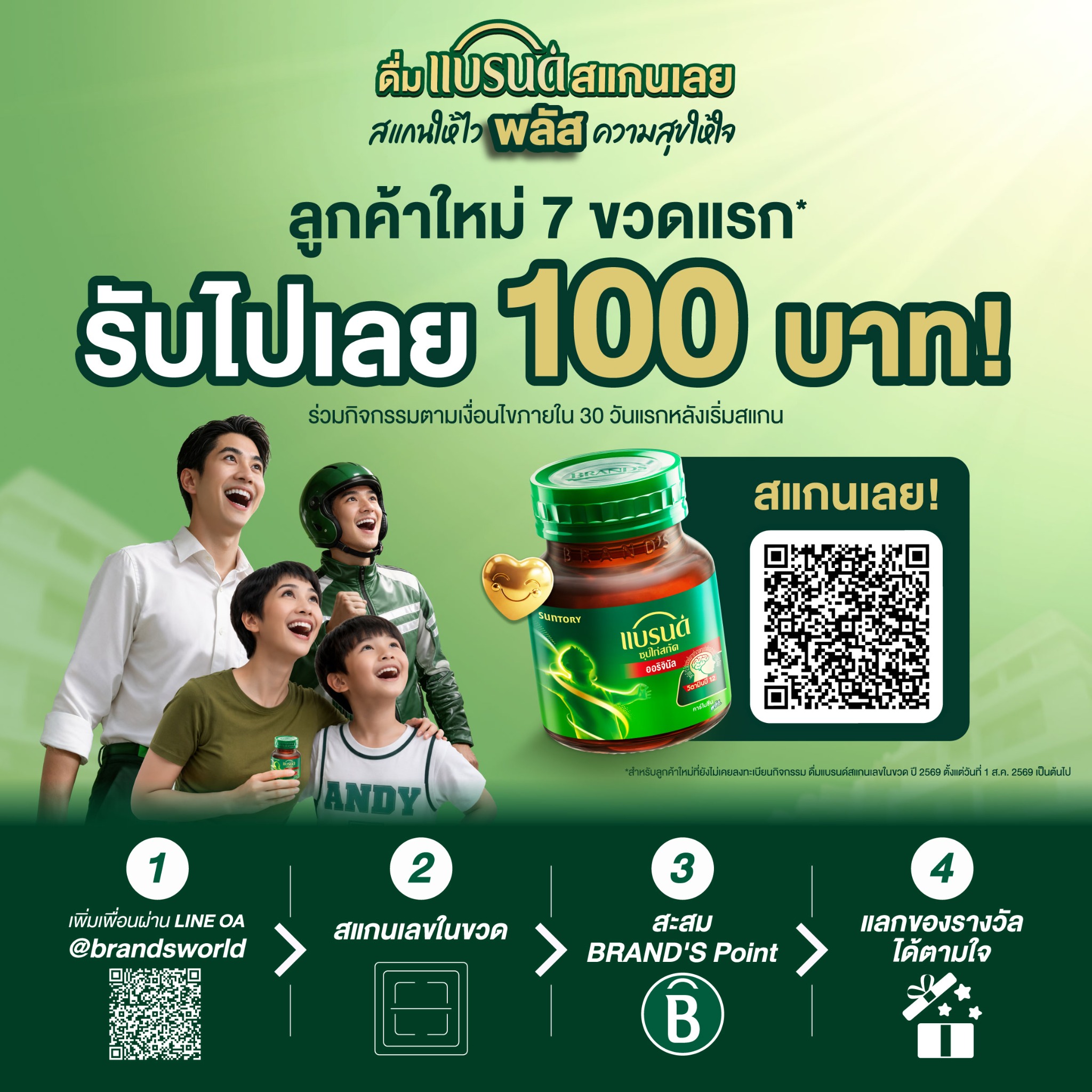 Brand’s World Thailand Facebook ad: ดื่มแบรนด์ สแกนเลย!