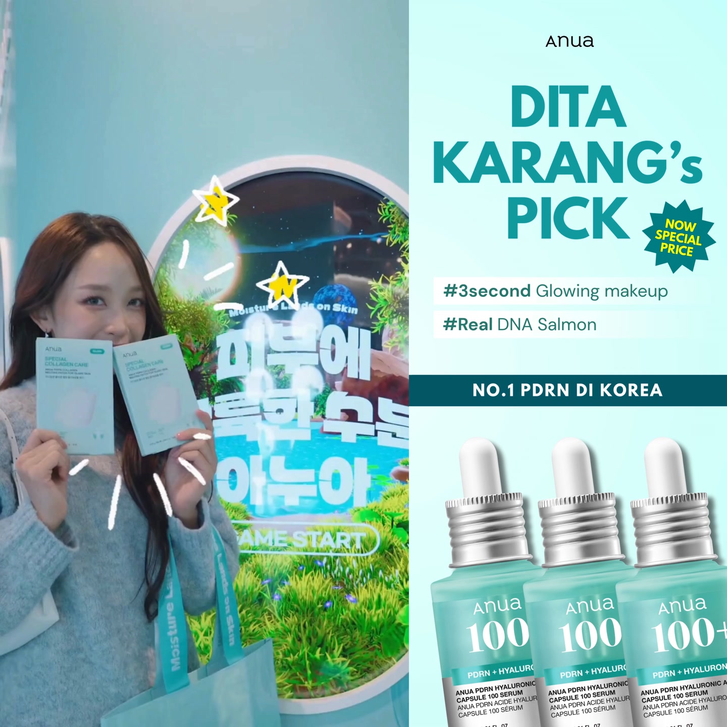 ANUA Indonesia Facebook ad: DITA KARANG'S PICK! NO.1 DI KOREA