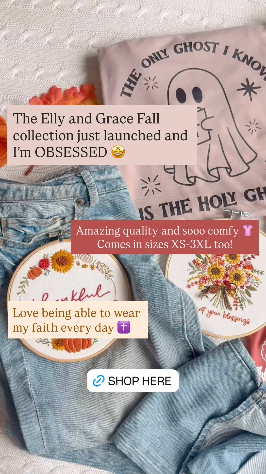 EllyandGrace Facebook ad: Take 15% off with code FALL15