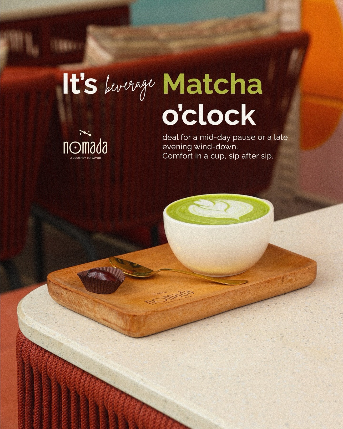 Nomada Udaipur Facebook ad: It’s matcha o’clock at Nomada.