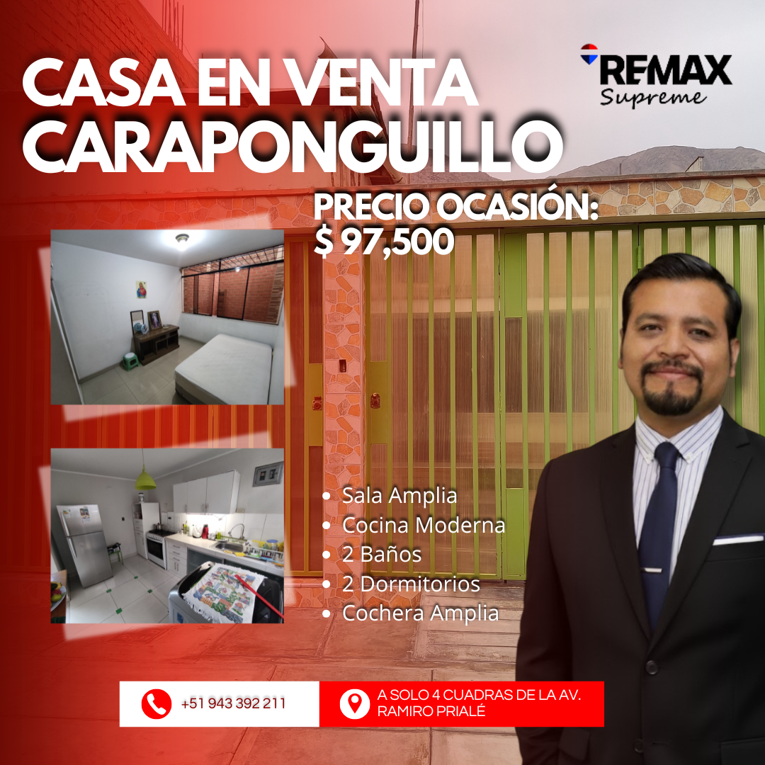 José Meza Maura Asesor Inmobiliario Remax Facebook ad: Casa en Carapongo a solo US$ 97,500, ¡Oportunidad real!