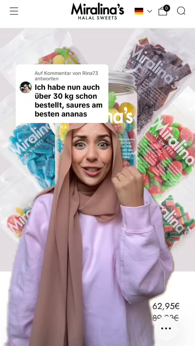 Miralina's Halal Sweets Facebook ad: Antwort auf Rina73 ÜBER 30 KILO BEI MIRALINAS…