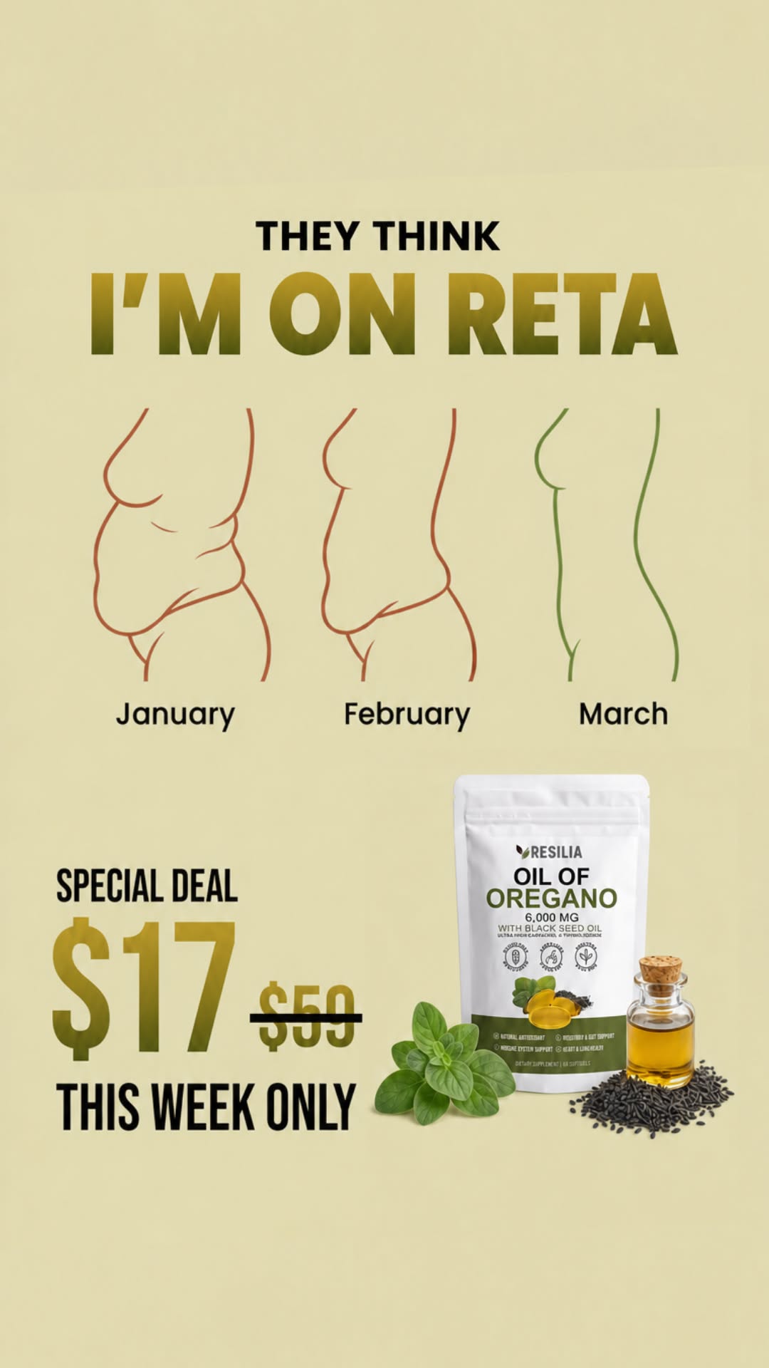 Belly Better Daily Facebook ad: Oregano Oil, Finally Done Right