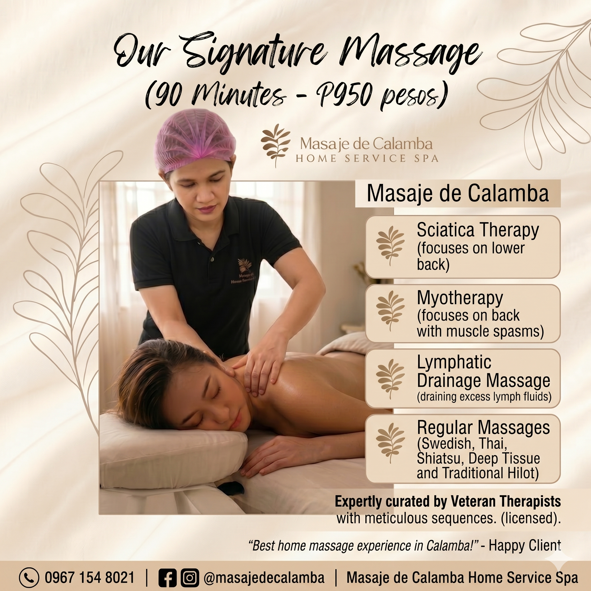 Masaje de Calamba Facebook ad: Chat with us
