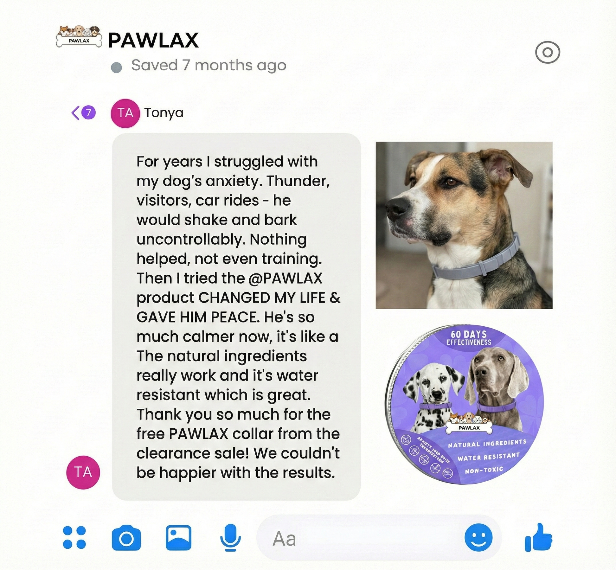 PawLax Facebook ad