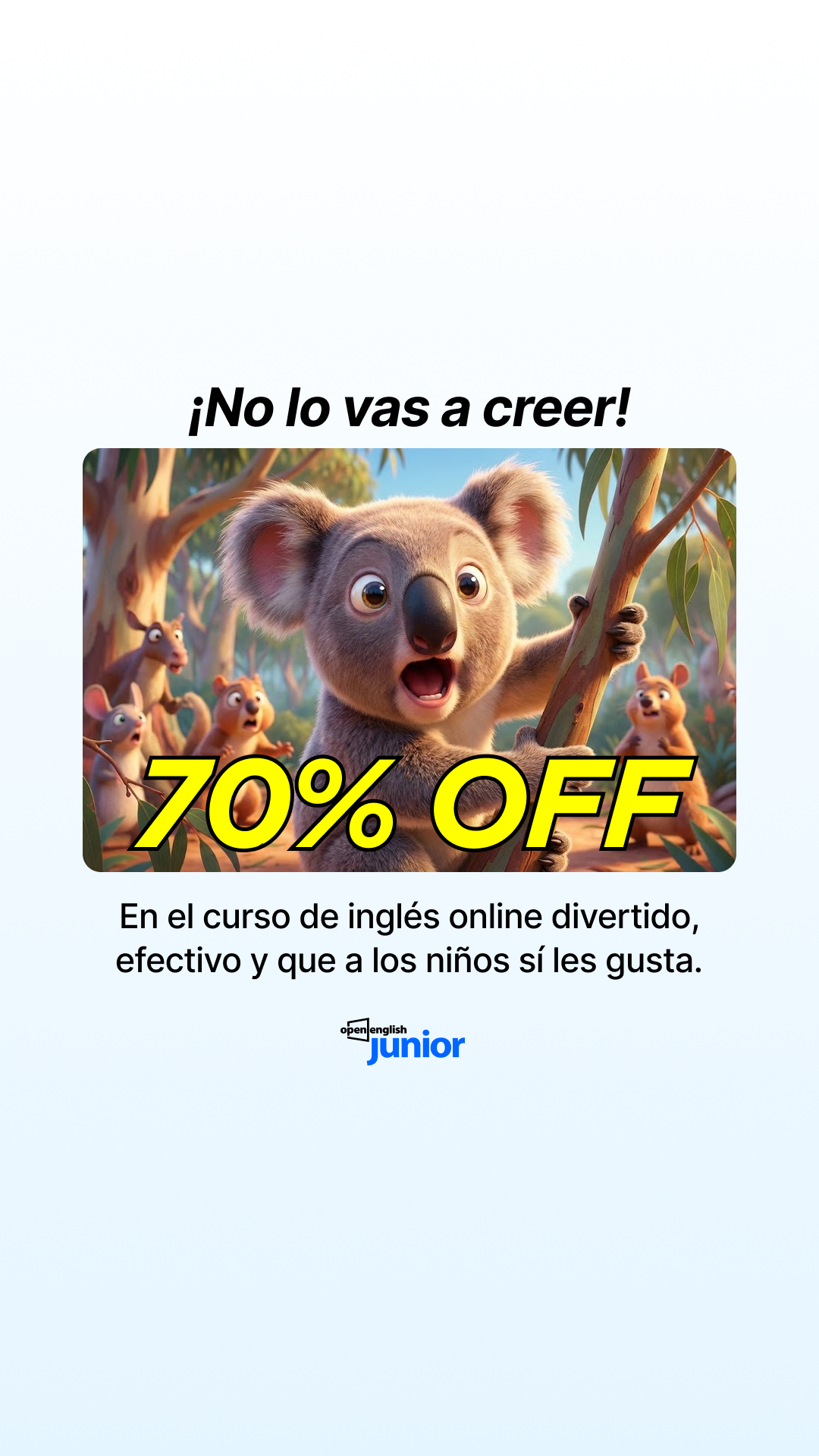 Open English Junior Facebook ad