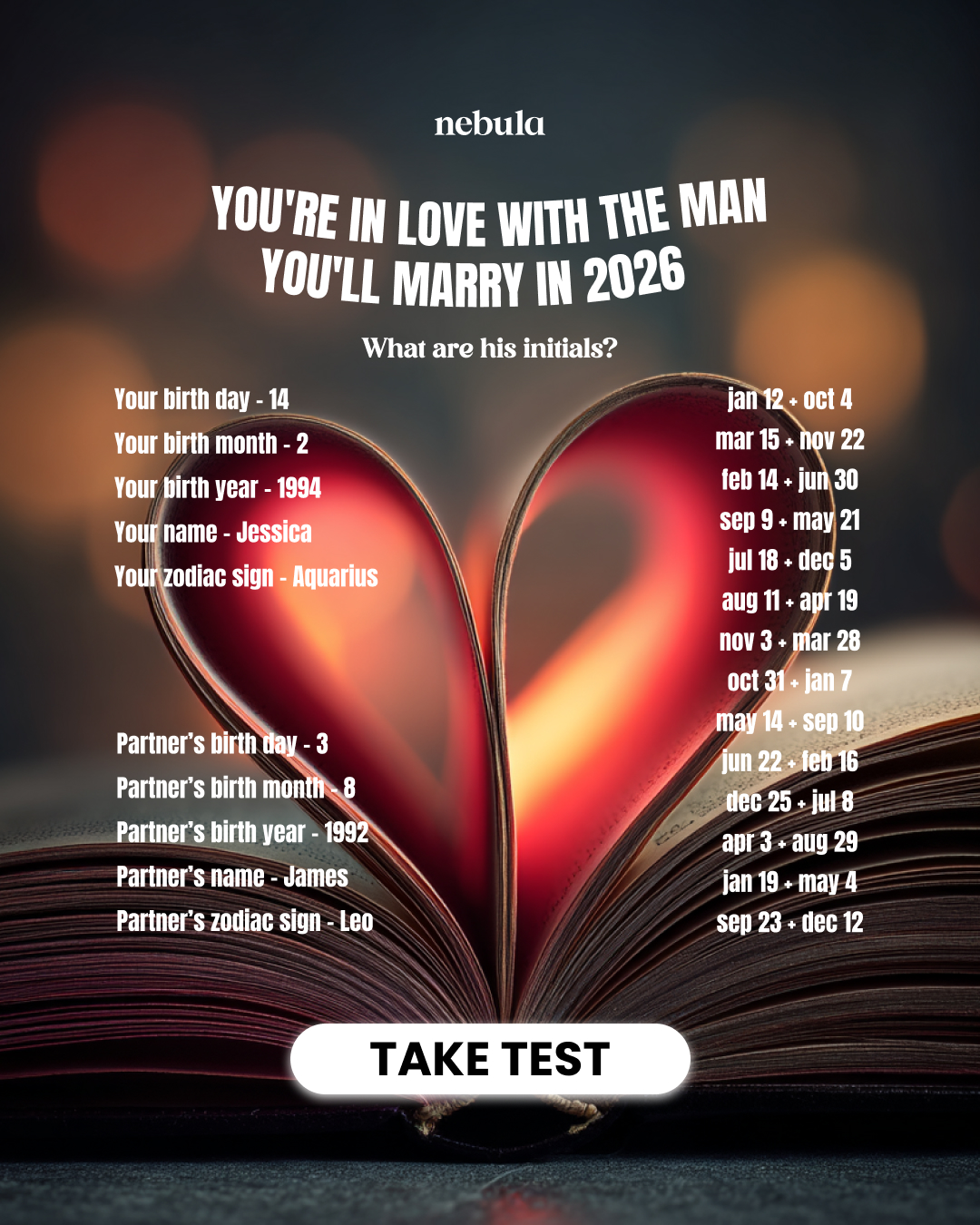 Nebula: Marriage Compatibility Facebook ad