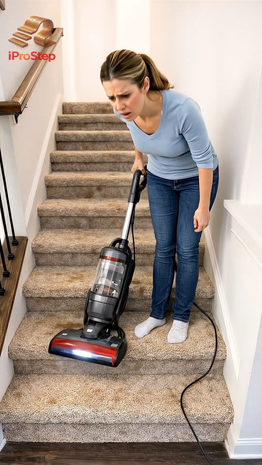 IProStep Facebook ad: Carpet stairs = impossible to keep clean