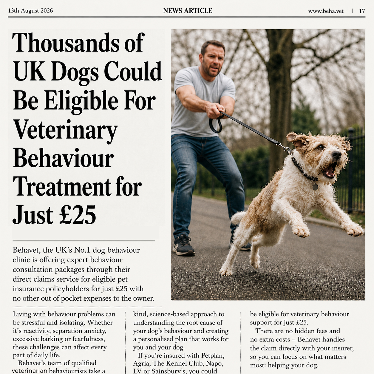 Behavet: The Pet Behaviour Experts Facebook ad