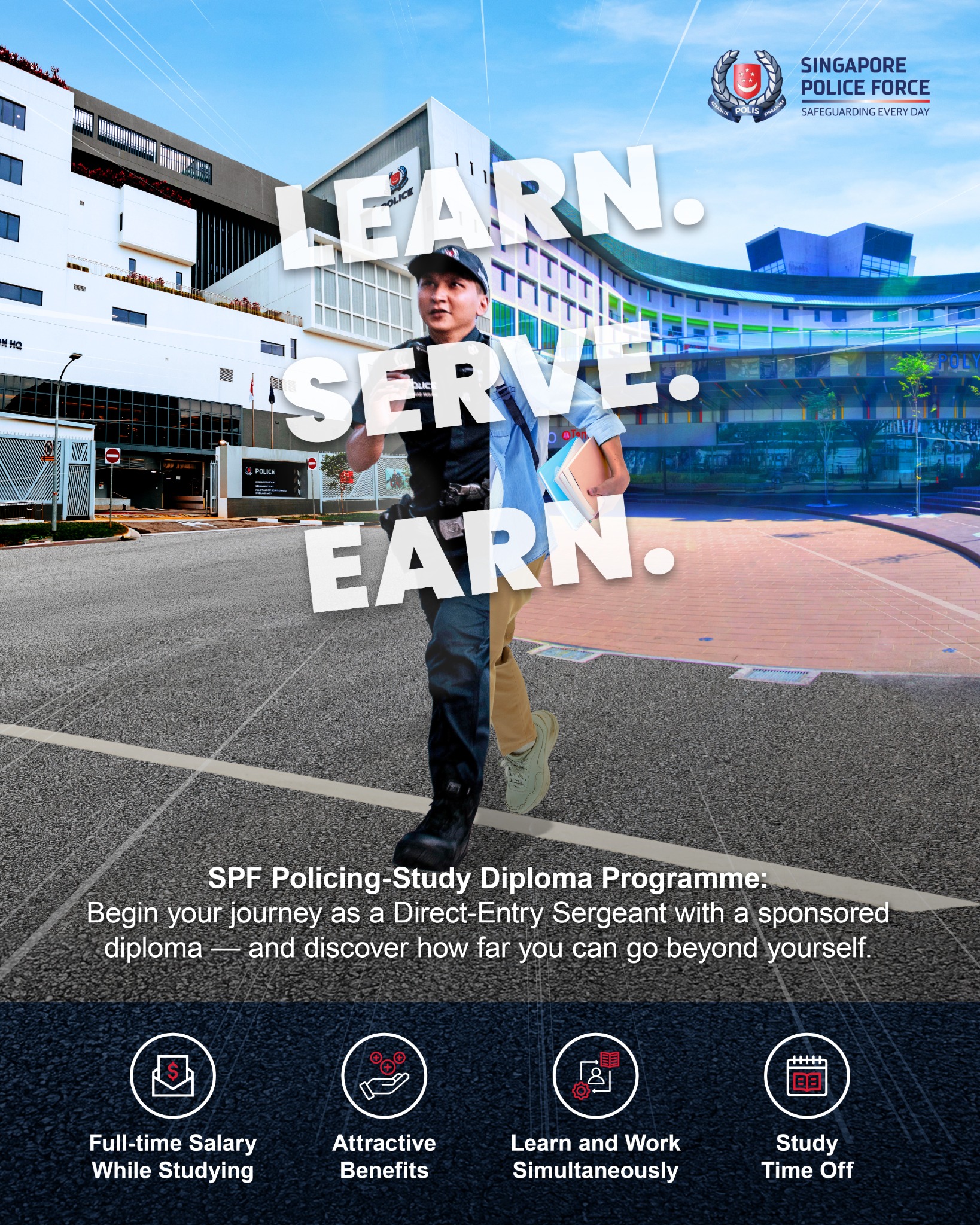 Singapore Police Force Facebook ad: SPF Policing-Study Diploma