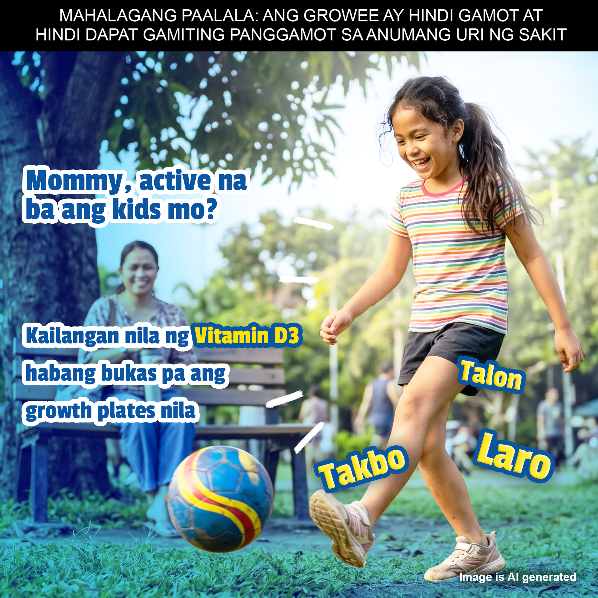 Growee Facebook ad: Kung active ang anak mo mommy, hindi lang…