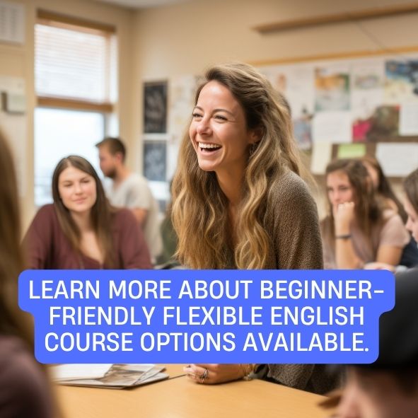 Bright Ideas Facebook ad: Learn more about beginner-friendly flexible English course…